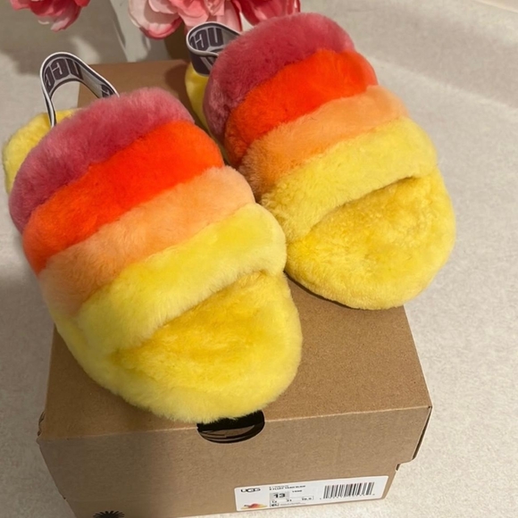 UGG Multicolor Fluffy Slippers - Picture 1 of 3